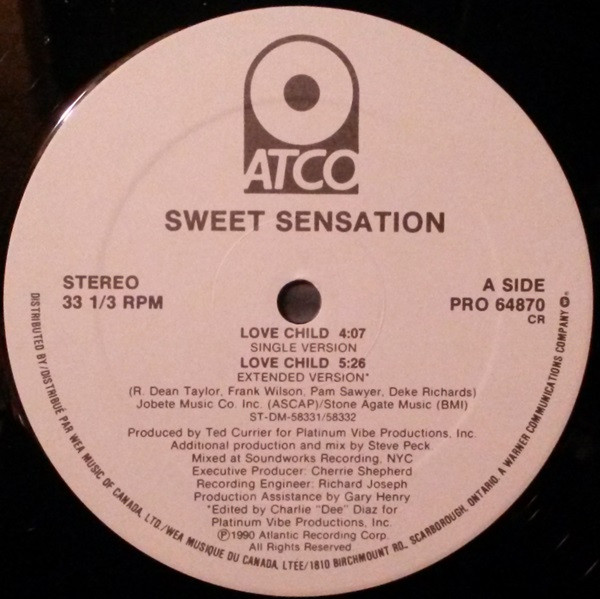 New York's Sweet Sensation – Love Child (1990, Vinyl) - Discogs