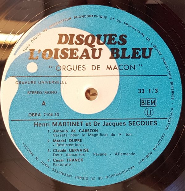 baixar álbum Henri Martinet, Jacques Secques - Orgues De Macon