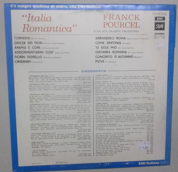 ladda ner album Franck Pourcel E La Sua Grande Orchestra - Italia Romantica