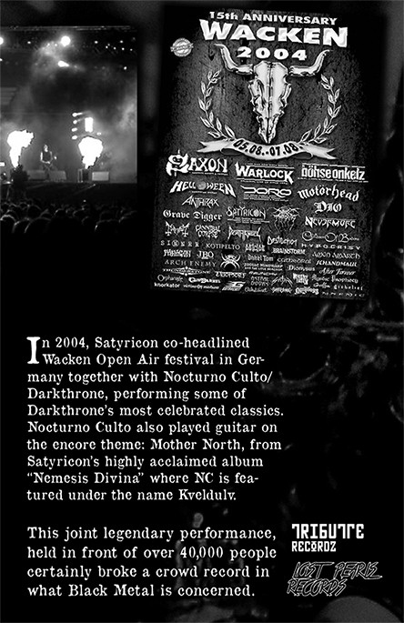 lataa albumi Satyricon Darkthrone - A Sea Of Satanists Live WOA 2004