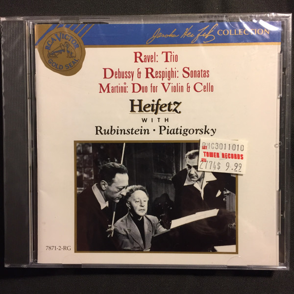 descargar álbum Ravel, Debussy, Respighi, Martinů Heifetz With Rubinstein Piatigorsky - Ravel Trio Debussy Respighi Sonatas Martinů Duo For Violin Cello