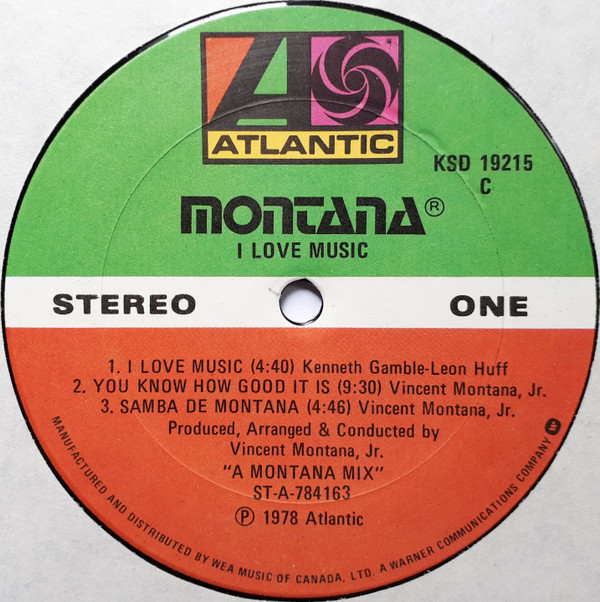 Montana - I Love Music | Atlantic (KSD 19215) - 3