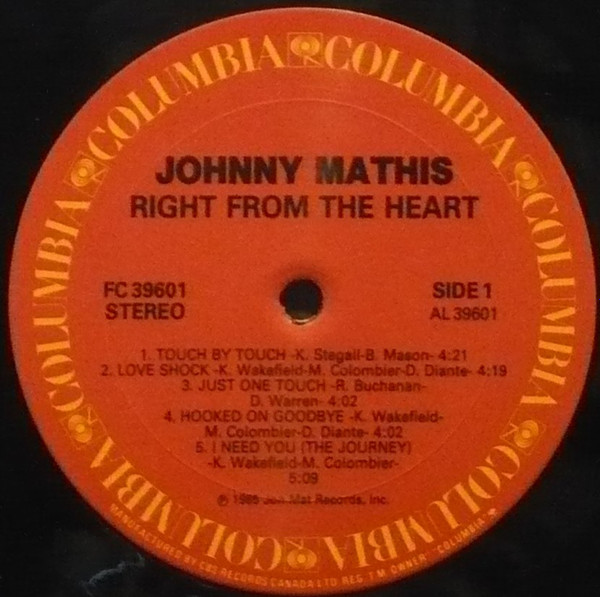 ladda ner album Johnny Mathis - Right From The Heart