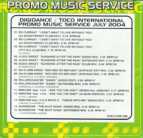 baixar álbum Various - Digidance ToCo International Promo Music Service July 2004