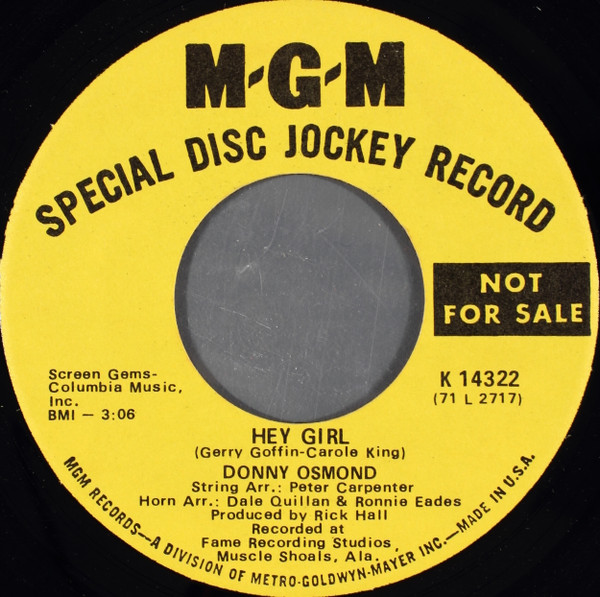 Donny Osmond - Hey Girl | Releases | Discogs