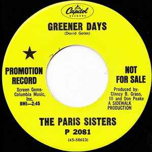 The Paris Sisters - Greener Days album cover
