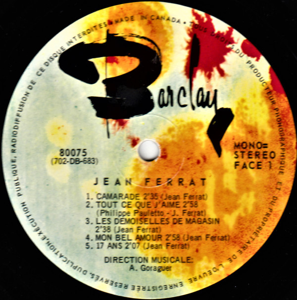 Jean Ferrat - Jean Ferrat | Barclay (80075) - 3