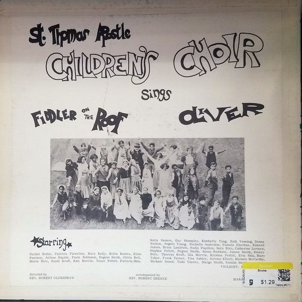 télécharger l'album St Thomas The Apostle Children's Choir - St Thomas The Apostle Childrens Choir Sings Fiddler On The Roof And Oliver