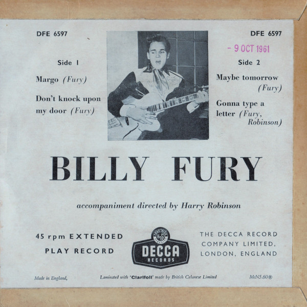 ladda ner album Billy Fury - Maybe Tomorrow