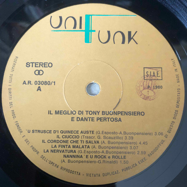 descargar álbum Tony Buonpensiero, Dante Pertosa - Il Meglio Di Tony Buonpensiero E Dante Pertosa