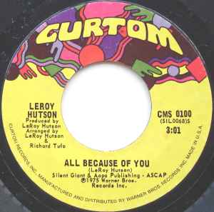 Leroy Hutson - All Because Of You album cover