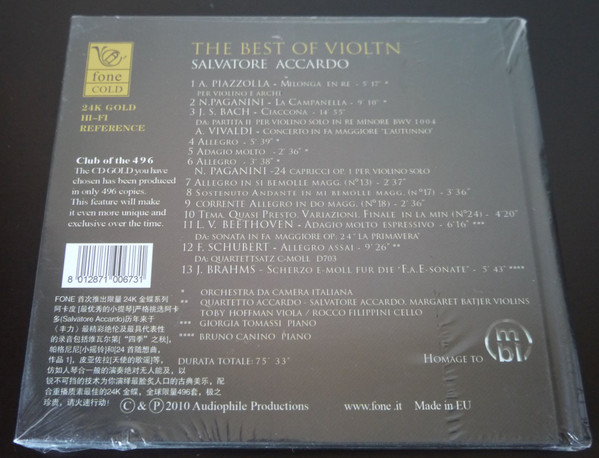 last ned album Salvatore Accardo - Best Of Violin