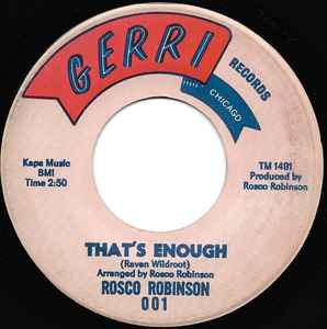 Roscoe Robinson - That's Enough / One More Time album cover