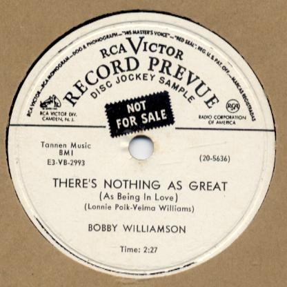 Album herunterladen Bobby Williamson - Theres Nothing As Great As Being In Love Steady Diet