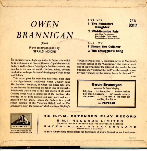 last ned album Owen Brannigan With Gerald Moore - Owen Brannigan