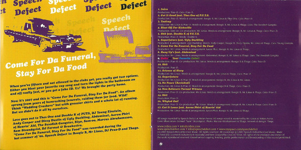 lataa albumi Speech Defect - Come For Da Funeral Stay For Da Food