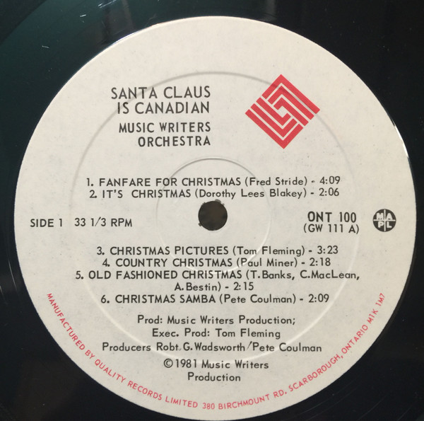 Music Writers Orchestra - Santa Claus Is Canadian | Quality (ONT 100) - 3