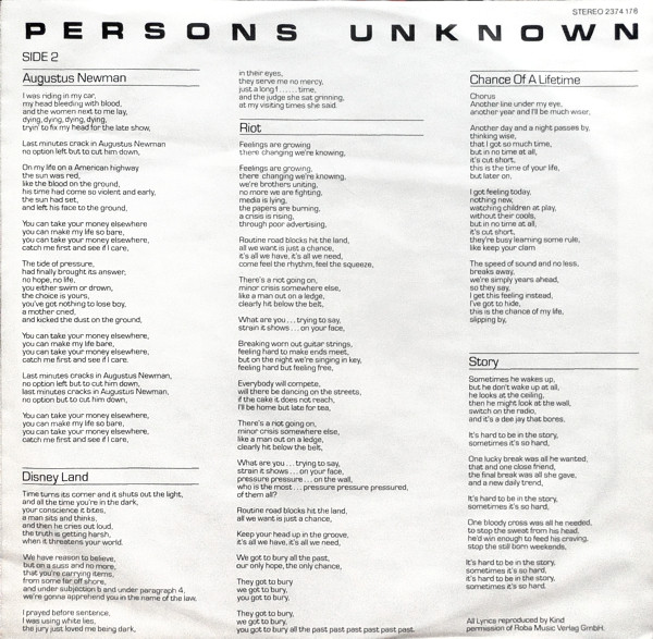 lataa albumi Persons Unknown - International Break