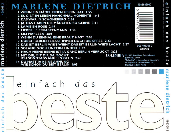 Album herunterladen Marlene Dietrich - Einfach Das Beste