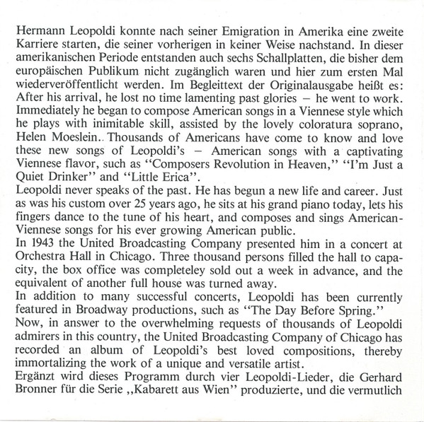 last ned album Hermann Leopoldi - In Amerika