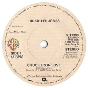 Rickie Lee Jones – Chuck E's In Love (1979, Vinyl) - Discogs