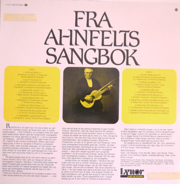 lataa albumi Randulf Saunes - Fra Ahnfelts Sangbok