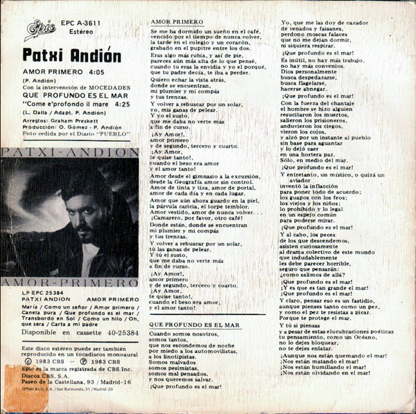 télécharger l'album Patxi Andión Con Mocedades - Amor Primero