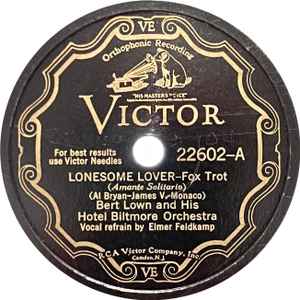 Bert Lown And His Hotel Biltmore Orchestra - Lonesome Lover / Little Spanish Dancer album cover