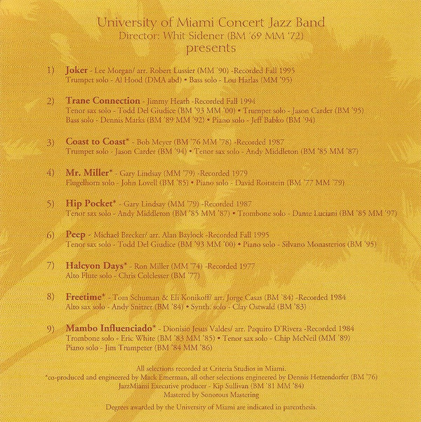 ladda ner album University Of Miami Concert Jazz Band - Jazzmiami
