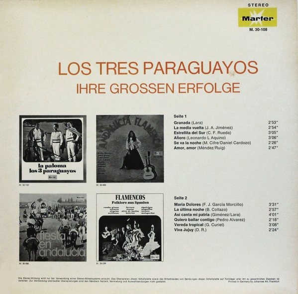 ladda ner album Los Tres Paraguayos - Ihre Grossen Erfolge