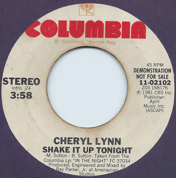 Cheryl Lynn - Shake It Up Tonight, Releases