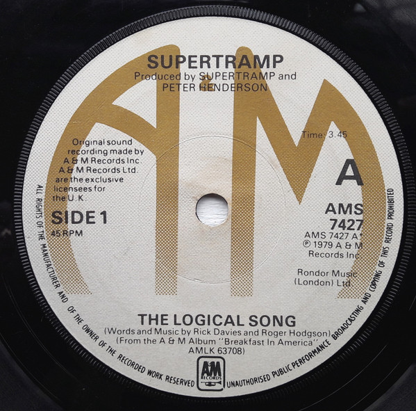 Supertramp 45 RPM The Logical Song / Just Another Nervous Wreck