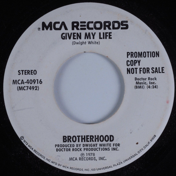 Brotherhood – Change Of Pace / Given My Life (1978, Vinyl) - Discogs