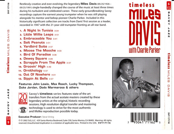 télécharger l'album Miles Davis With Charlie Parker - Timeless