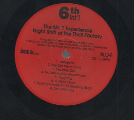 The Mr. T Experience – Night Shift At The Thrill Factory (1988, Vinyl) -  Discogs