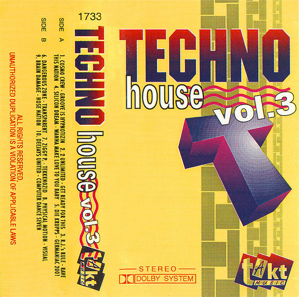Techno House Vol. 3 (1992, Cassette) - Discogs