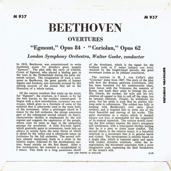 télécharger l'album Beethoven, London Symphony Orchestra, Walter Goehr - Overtures