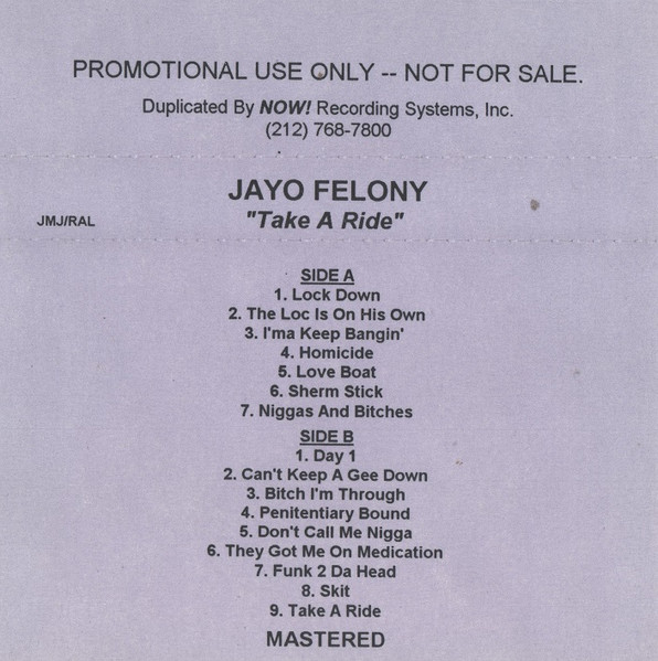 Jayo Felony – Take A Ride (1995, Vinyl) - Discogs