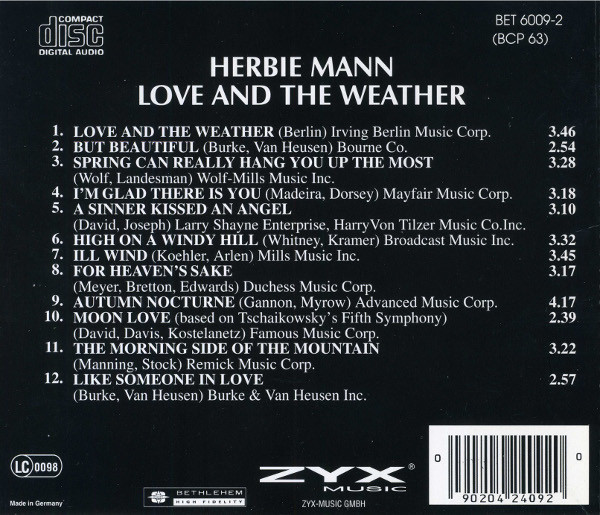 Herbie Mann And Orchestra – Love And The Weather (CD) - Discogs