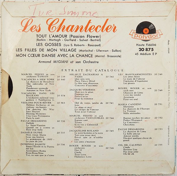last ned album Download Les Chanteclerc - Tout Lamour album