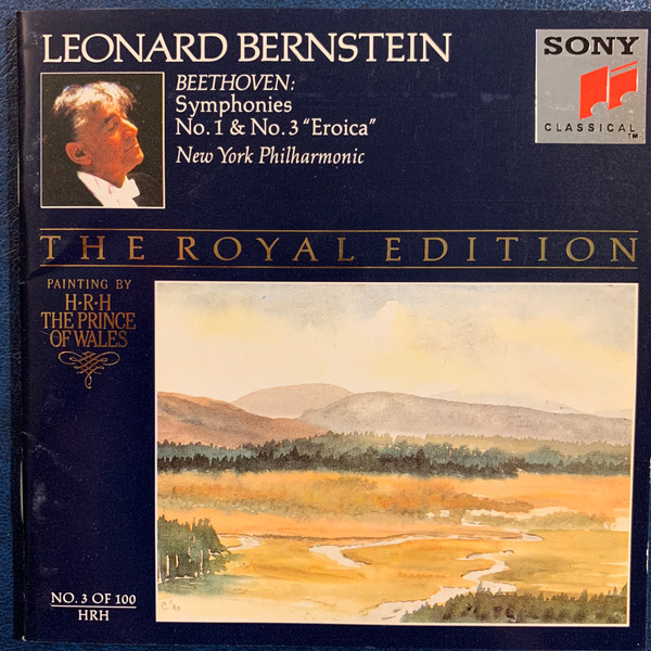 last ned album Beethoven, Leonard Bernstein, New York Philharmonic - Symphonies No 1 No 3 Eroica The Royal Edition No 3 Of 100