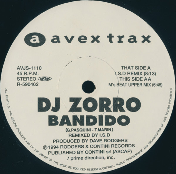 DJ Zorro – Bandido (Remix) (1994, Vinyl) - Discogs