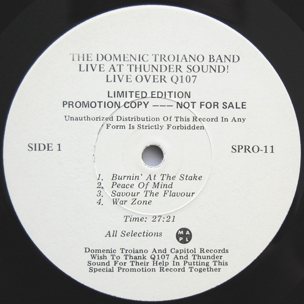 lataa albumi The Domenic Troiano Band - Live At Thunder Sound Toronto