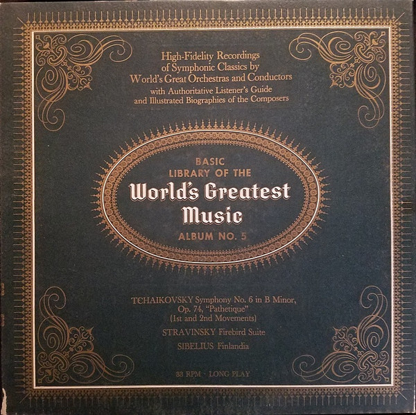 télécharger l'album Tchaikovsky, Stravinsky , And Sibelius - Basic Library Of The Worlds Greatest Music Album No 5