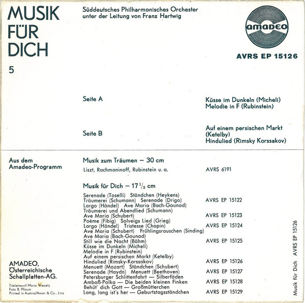 lataa albumi Süddeutsches Philharmonisches Orchester, Franz Hartwig - Musik Für Dich 5