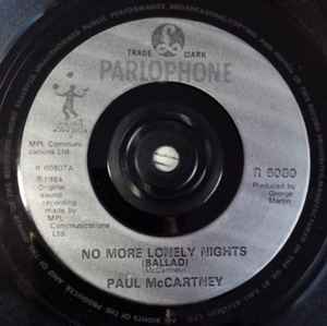 Paul McCartney - No More Lonely Nights (Ballad) / No More Lonely Nights (Playout Version) album cover
