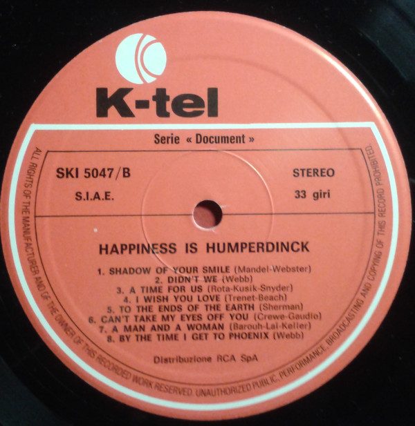 last ned album Humperdinck - Happiness Is