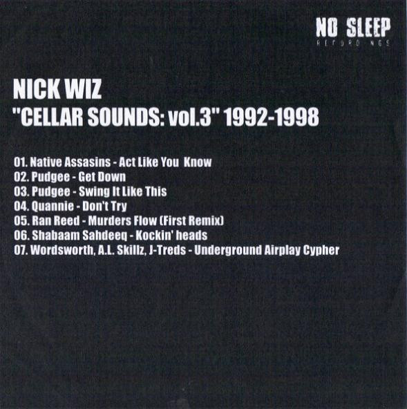 Nick Wiz – Cellar Sounds Volume 3: 1992-1998 (2011, CD) - Discogs