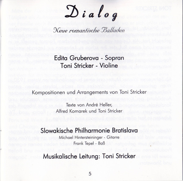 Edita Gruberova, Toni Stricker – Dialog (Neue Romantische