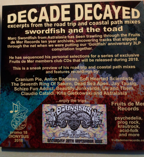 lataa albumi Various, Swordfish And The Toad - DecadeDecayed Excerpts From The Road Trip And Coastal Path Mixes Dionysis 2018